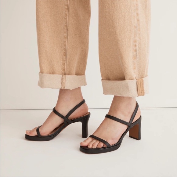 Madewell Shoes - Madewell black and brown/tan Cherelle slingback leather heel sandal US size 8